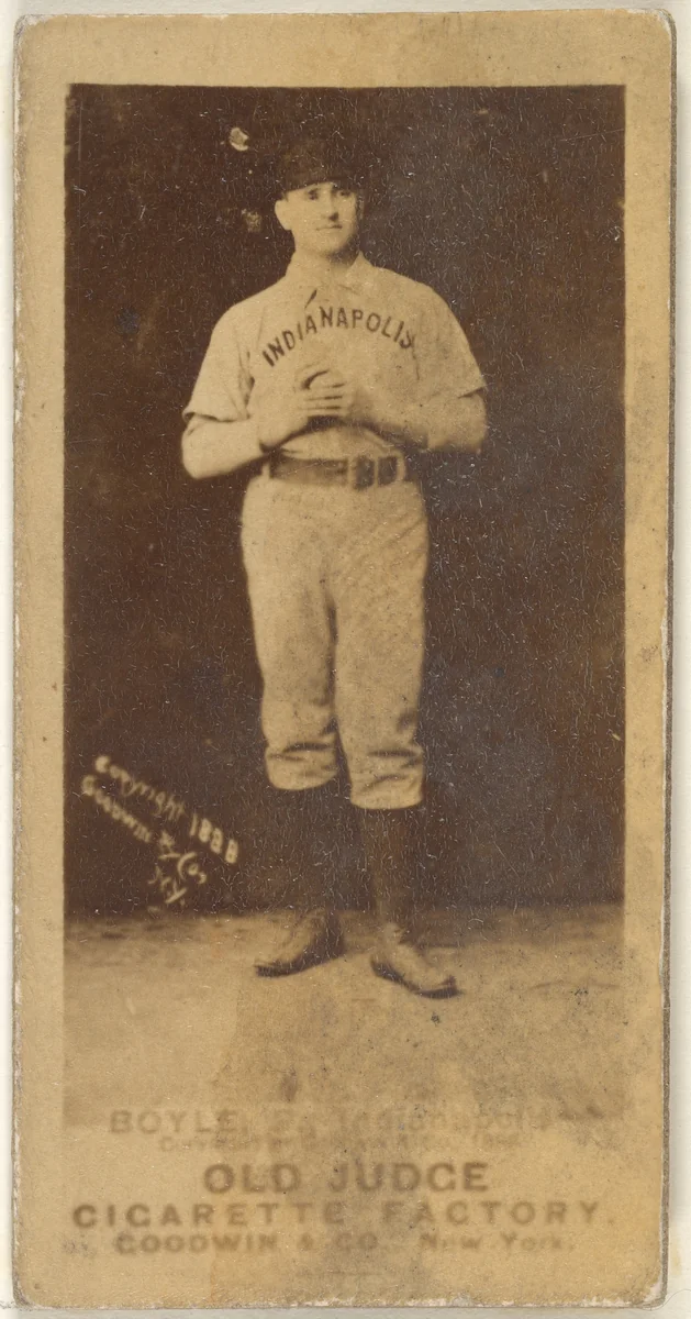 Boyle, Pitcher, Indianapolis, from the Old Judge series (N172) for Old Judge Cigarettes by Goodwin & Company, photograph, 1888