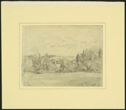 Binfield Rectory and Church, Berkshire by John Constable, drawing, 1816