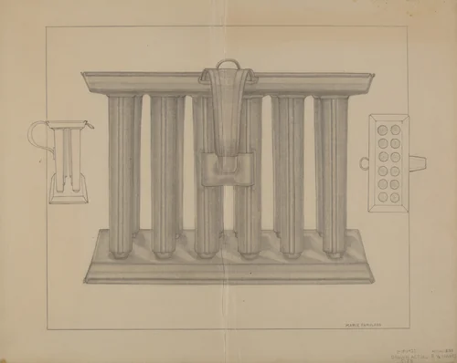 Candle Mold by Marie Famularo, index of american design, 1937