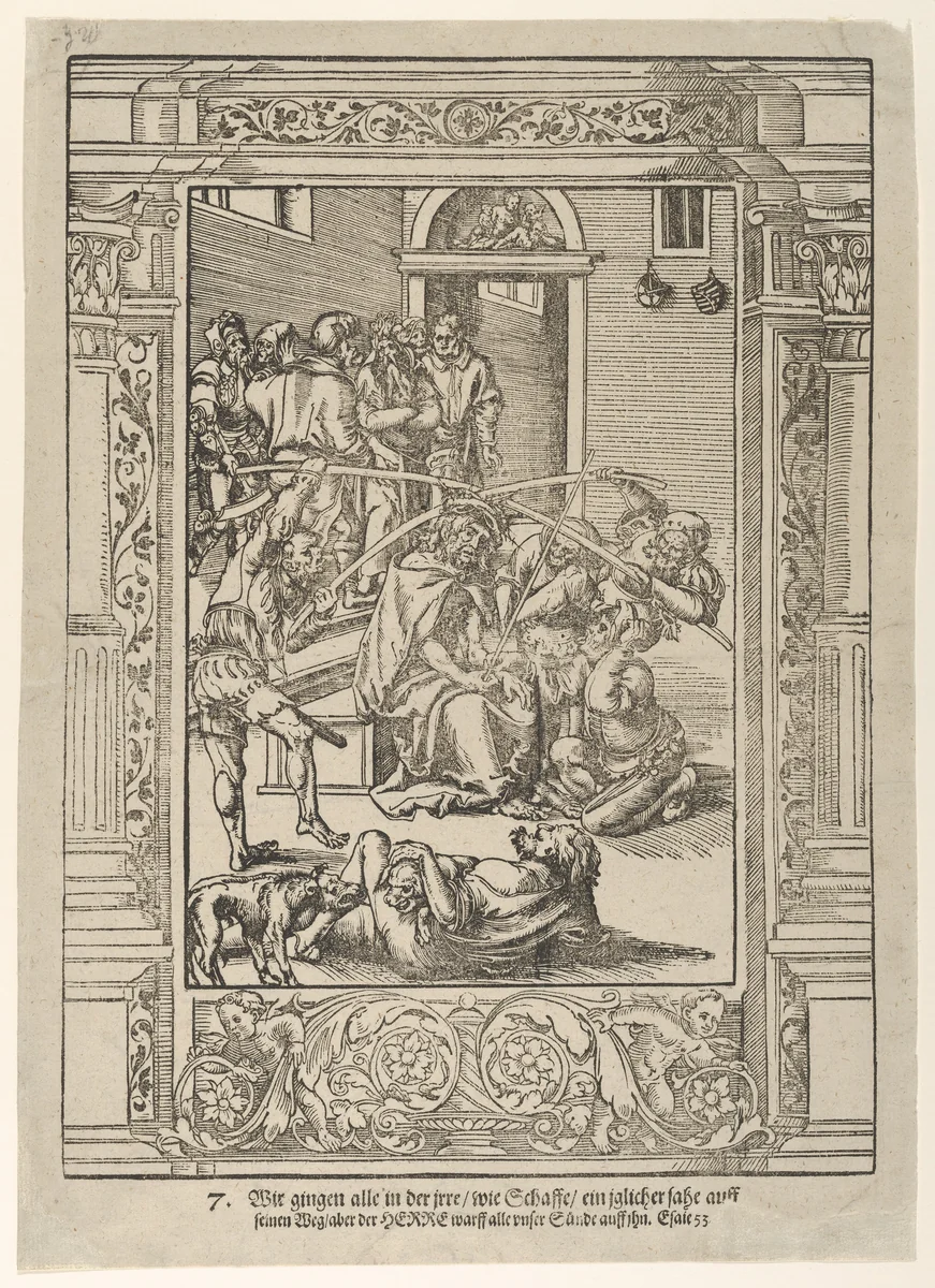 Christ Crowned with Thorns, from "The Passion" by Lucas Cranach, print, 1472-1553