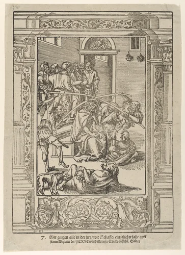 Christ Crowned with Thorns, from "The Passion" by Lucas Cranach, print, 1472-1553