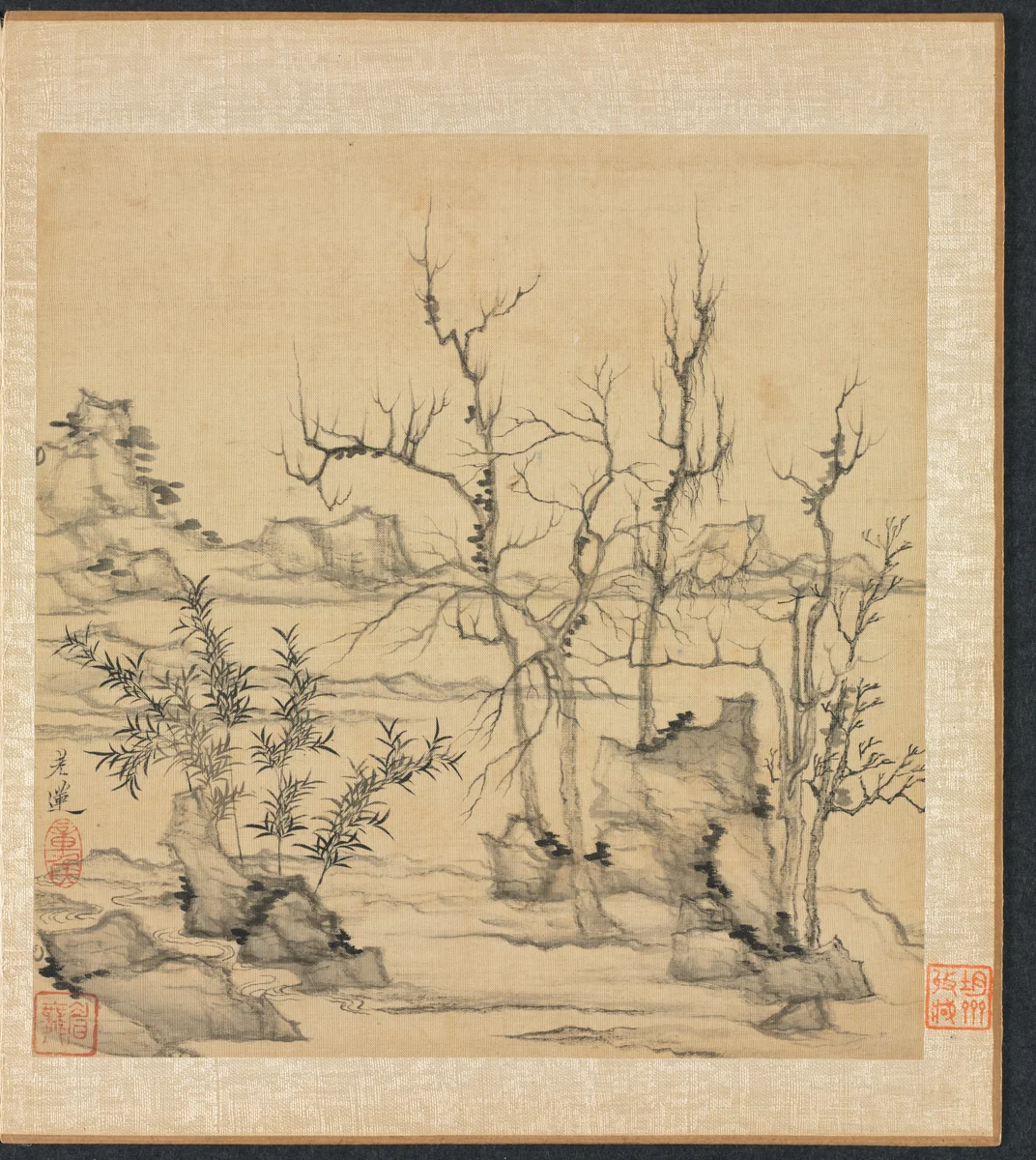 Paintings after Ancient Masters: Landscape in the Style of Ni Zan by Chen Hongshou, painting, 1598-1652