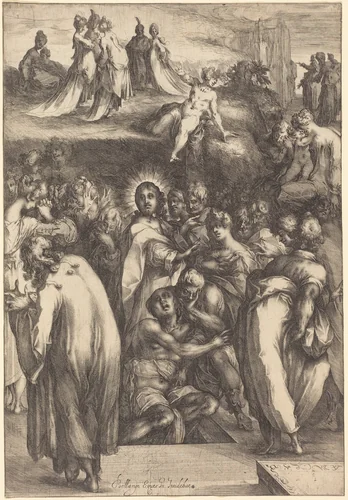 The Raising of Lazarus by Jacques Bellange, print, 1594-1616