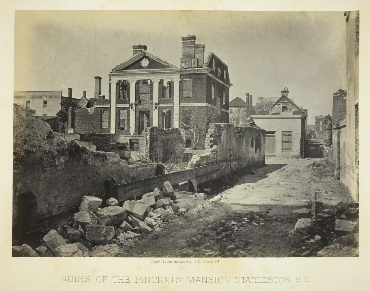 Ruins of the Pinckney Mansion, Charleston, S.C. by George Barnard, photograph, 1865