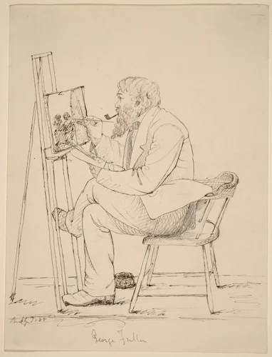 Sketching - George Fuller by John Quincy Adams Ward, drawing, 1858
