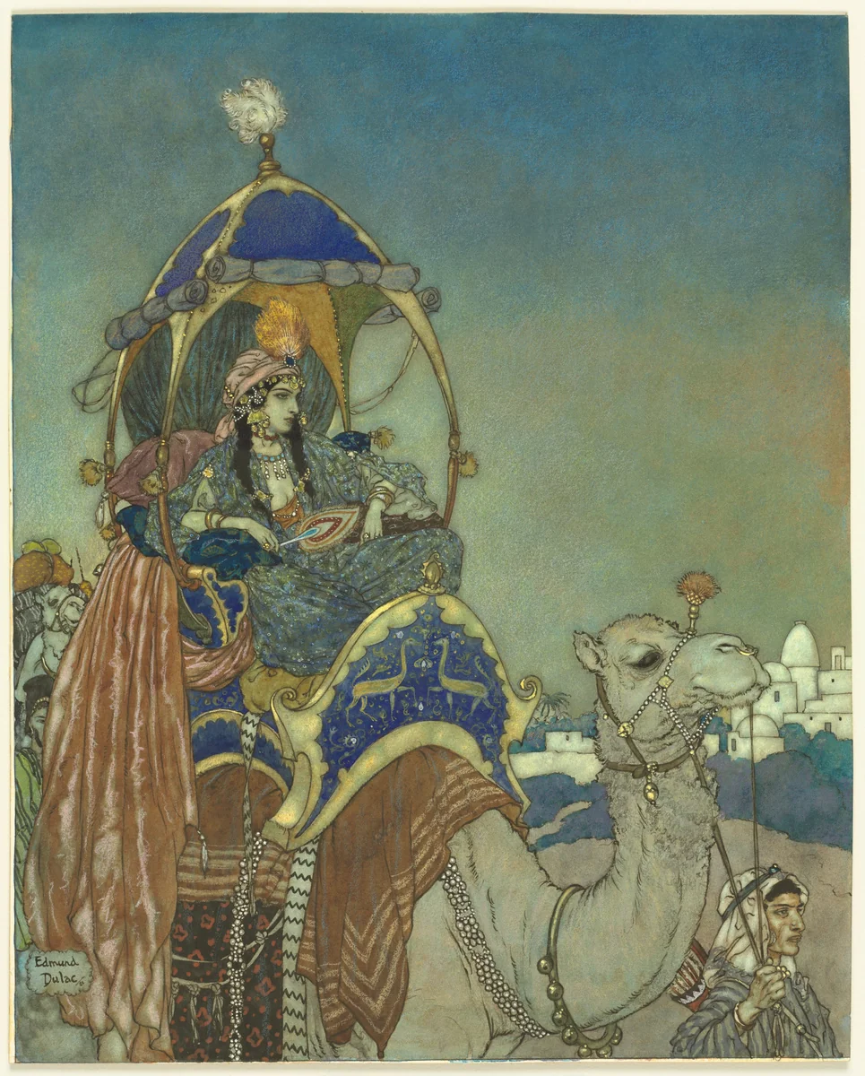 The Queen of Sheba by Edmund Dulac, drawing, 1911