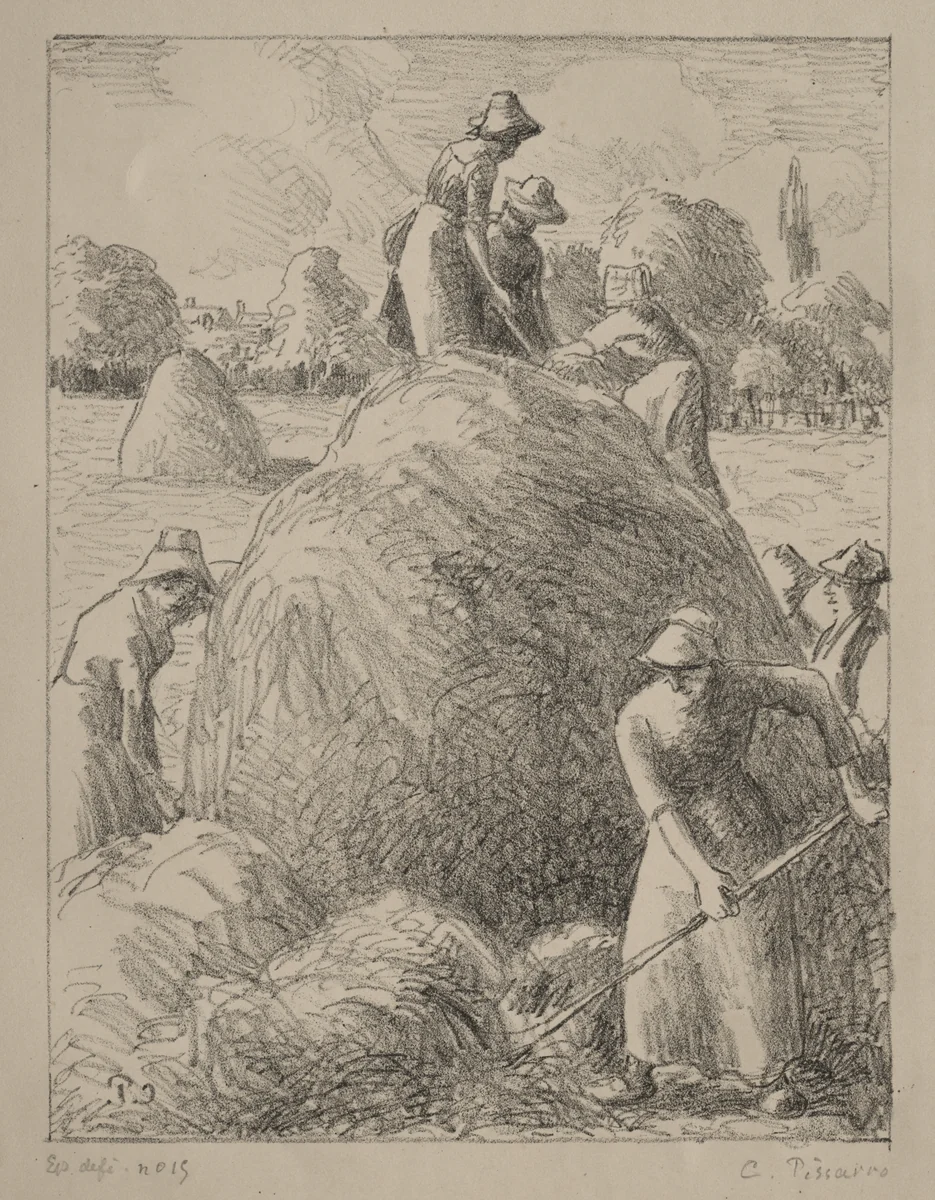 Haymakers of Eragny by Camille Pissarro, print, 1891-1901