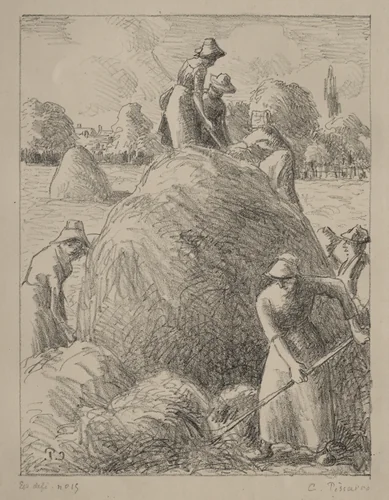 Haymakers of Eragny by Camille Pissarro, print, 1891-1901
