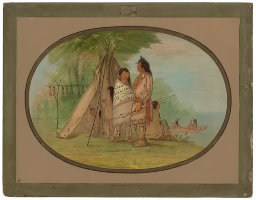 Nayas Indians by George Catlin, painting, 1862