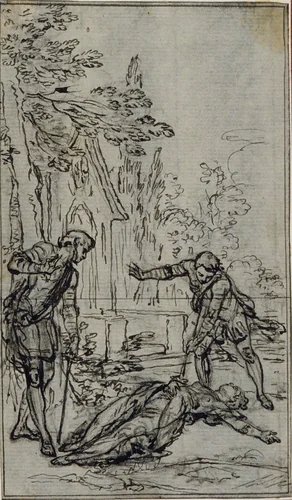 Study for Vignette in Voltaire's "La Pucelle d'Orleans" by Hubert François Gravelot, drawing, 1752-1773
