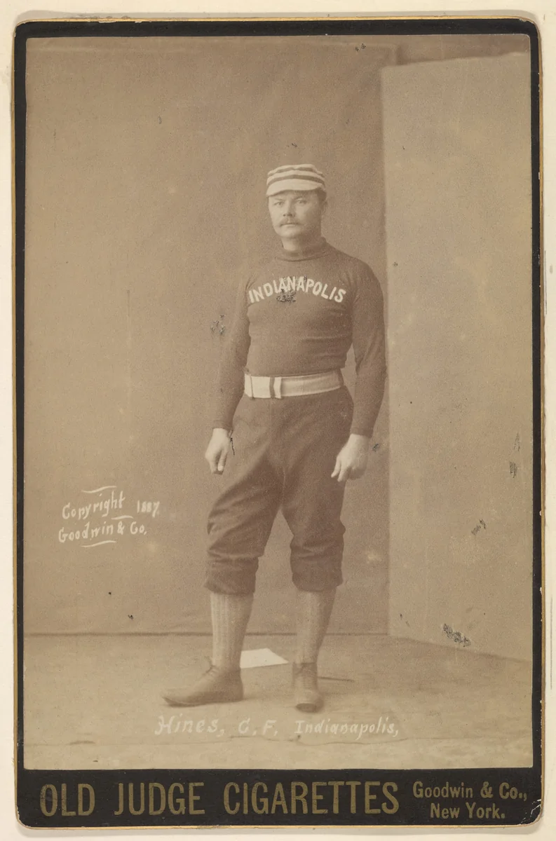 Hines, Center Field, Indianapolis, from the series Old Judge Cigarettes by Goodwin & Company, photograph, 1887