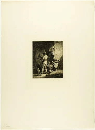 Supper by Charles-Émile Jacque, print, 1860-1870