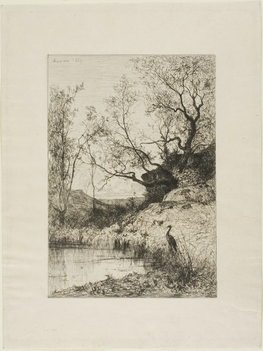 A Pond Near Rousillon by Adolphe Appian, print, 1867