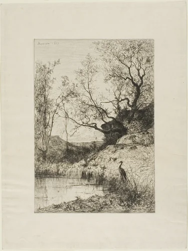 A Pond Near Rousillon by Adolphe Appian, print, 1867