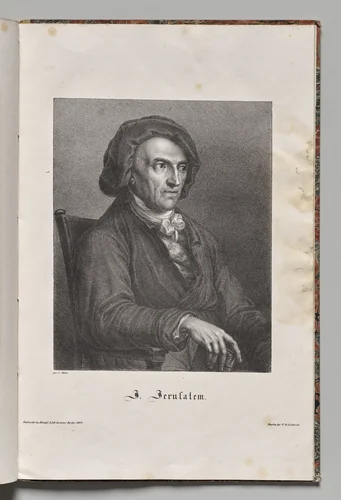 Germany's Famous Authors: Portrait of Johann Friedrich Wilhelm Jerusalem by Gustav Lüderitz, print, 1824