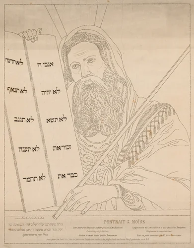 Portrait of Moses by Hillel Braverman, print, 1870-1900