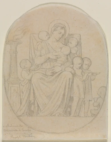 Saint Félicité and Her Seven Sons by Hippolyte Jean Flandrin, drawing, 1809-1864