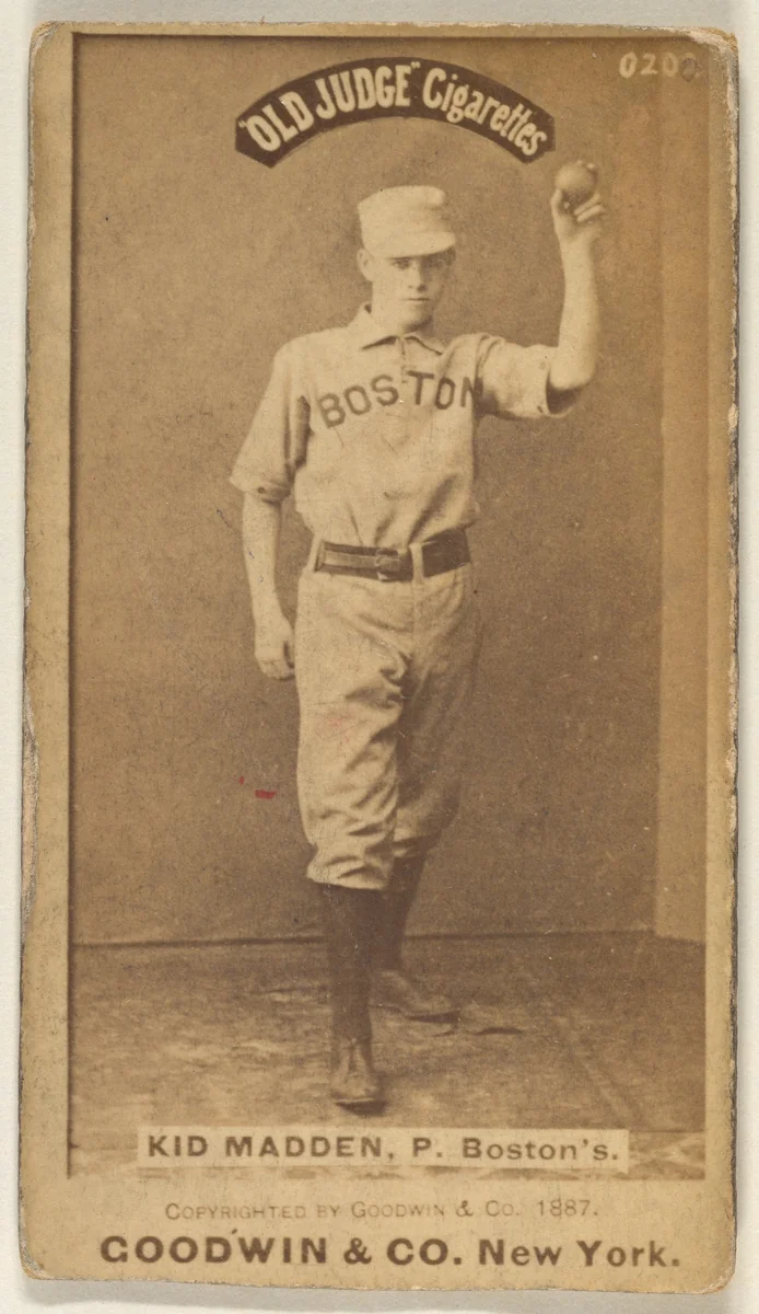 Kid Madden, Pitcher, Boston, from the Old Judge series (N172) for Old Judge Cigarettes by Goodwin & Company, photograph, 1887