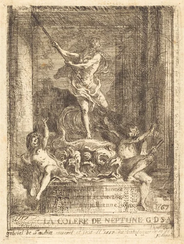 La Colère de Neptune (The Wrath of Neptune) by Gabriel de Saint-Aubin, print, 1767