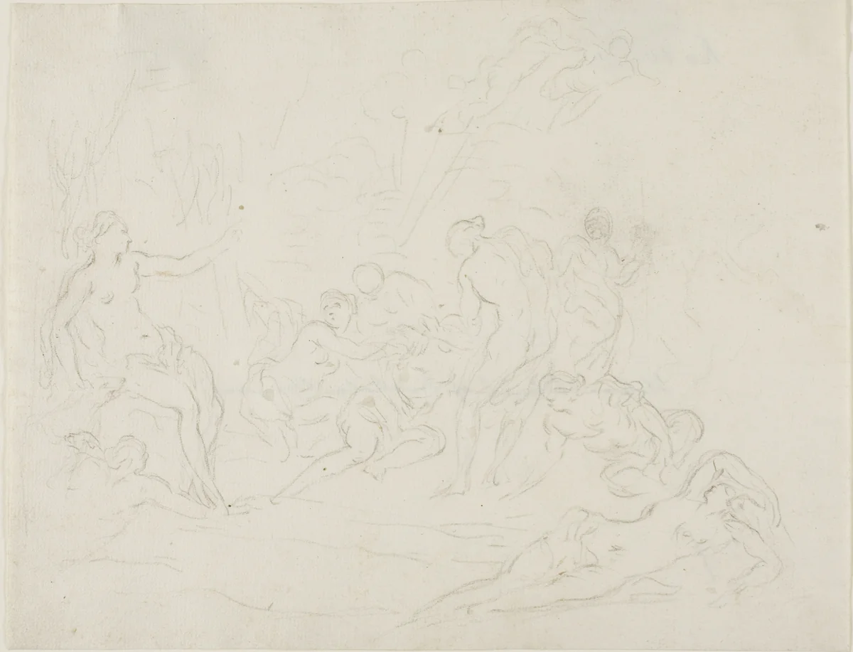 Diana and Callisto by Nicolas Poussin, drawing, 1700-1735