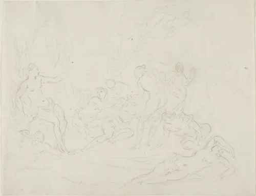 Diana and Callisto by Nicolas Poussin, drawing, 1700-1735