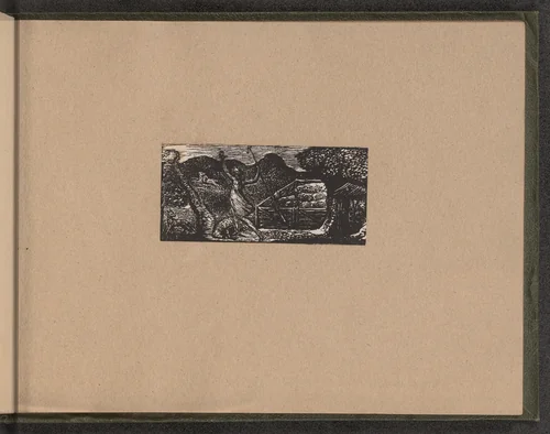 Shepherd Chases away Wolf by William Blake, print, 1821