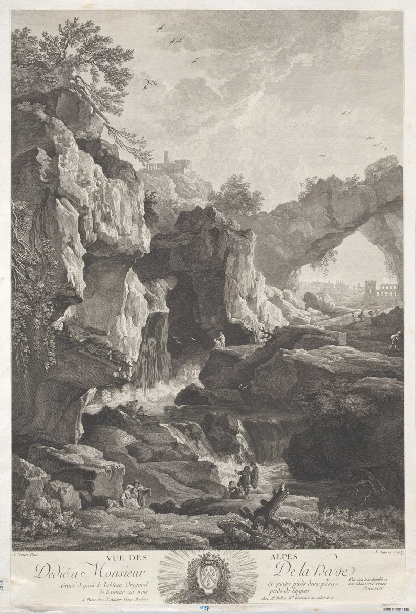 View of the Alpes by Joseph Vernet, print, 1760