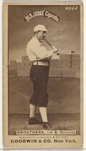 Dennis Joseph "Dan" Brouthers, 1st Base, Detroit Wolverines, from the Old Judge series (N172) for Old Judge Cigarettes by Goodwin & Company, photograph, 1887