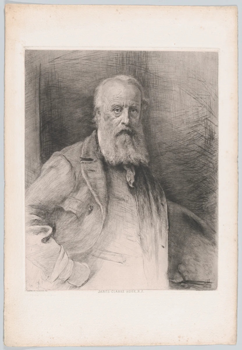 James Clarke Hook, RA by Otto Theodore Leyde, print, 1884