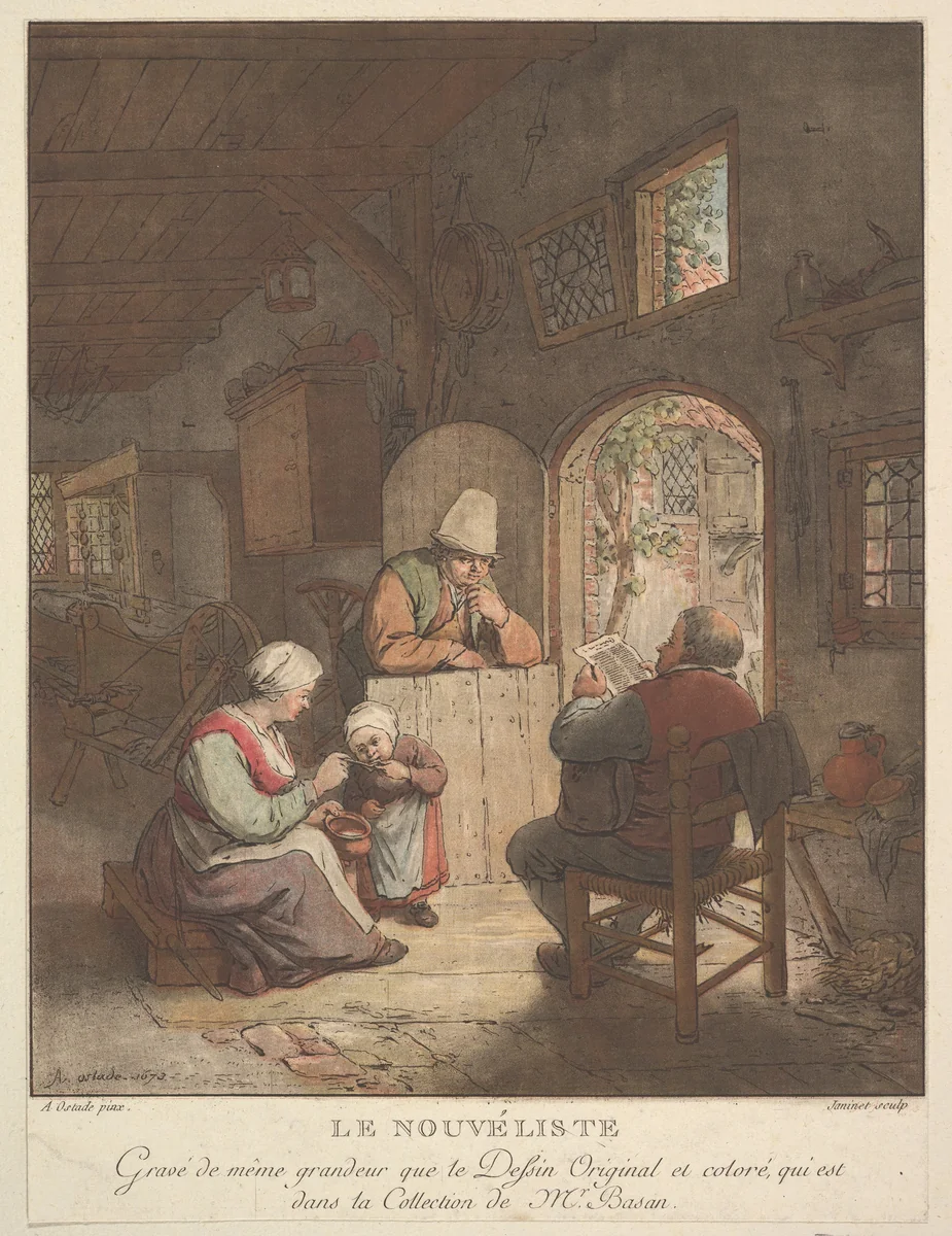 Le Nouvéliste by Jean François Janinet, print, 1770-1814