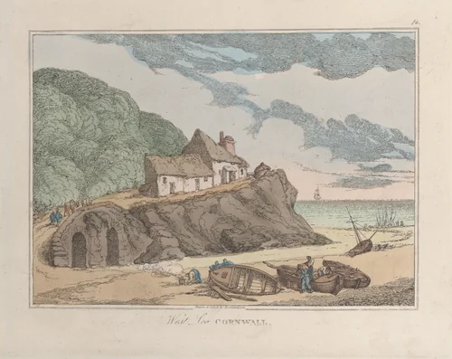 West Loo, Cornwall by Thomas Rowlandson, print, 1822