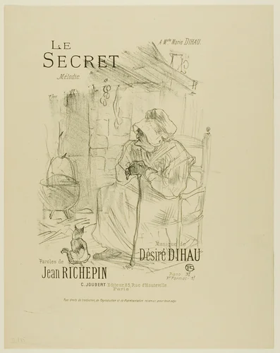 The Secret, from Mélodies de Désiré Dihau by Henri de Toulouse-Lautrec, print, 1895
