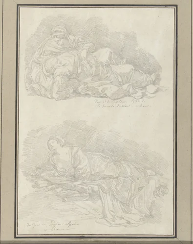 Schetsen naar schilderijen in de Trinità dei Monti en het Palazzo Spada by Jean Honoré Fragonard, drawing, 1742-1806