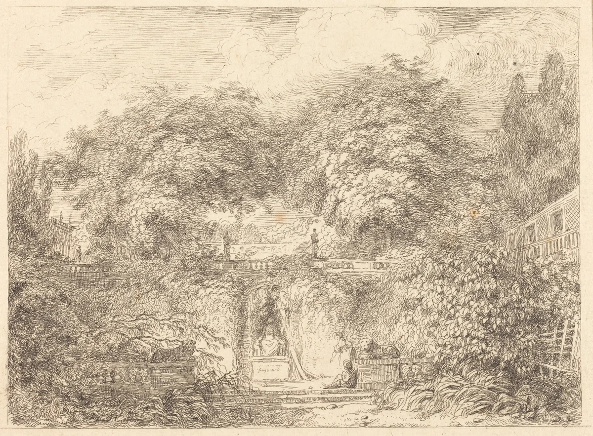 The Little Park (Le petit parc) by Jean Honoré Fragonard, print, 1763