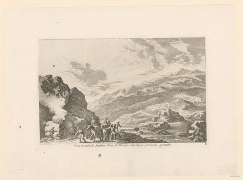 Gezicht op Acquapendente by Melchior Küsel, print, 1670-1719