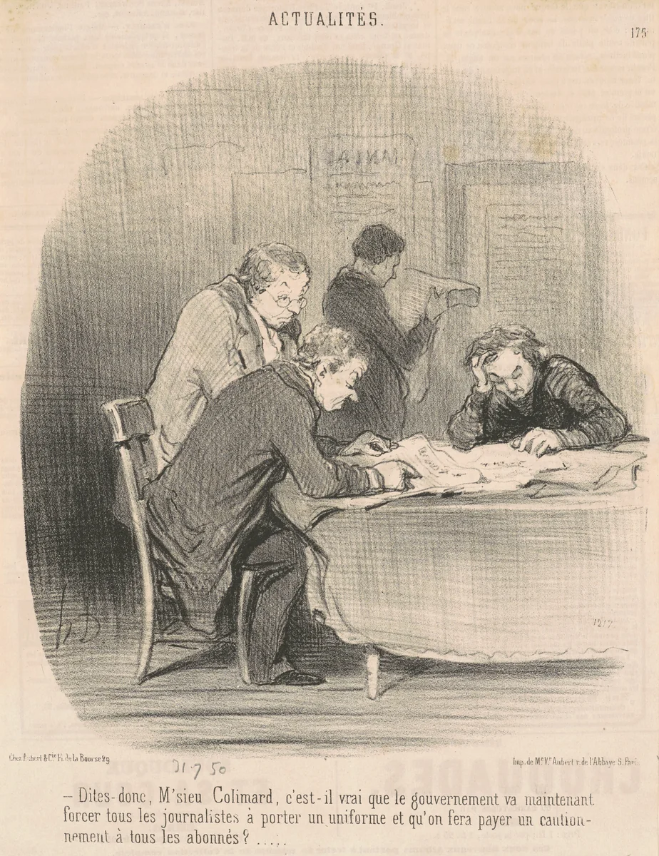 Dites donc, M'sieu Colimard ... by Honoré Daumier, print, 1850