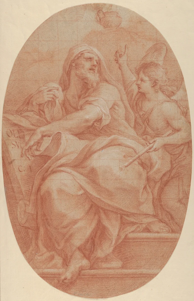 The Prophet Jeremiah by Sebastiano Conca, drawing, 1718