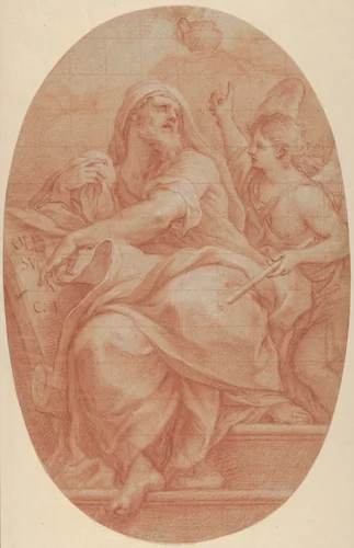 The Prophet Jeremiah by Sebastiano Conca, drawing, 1718