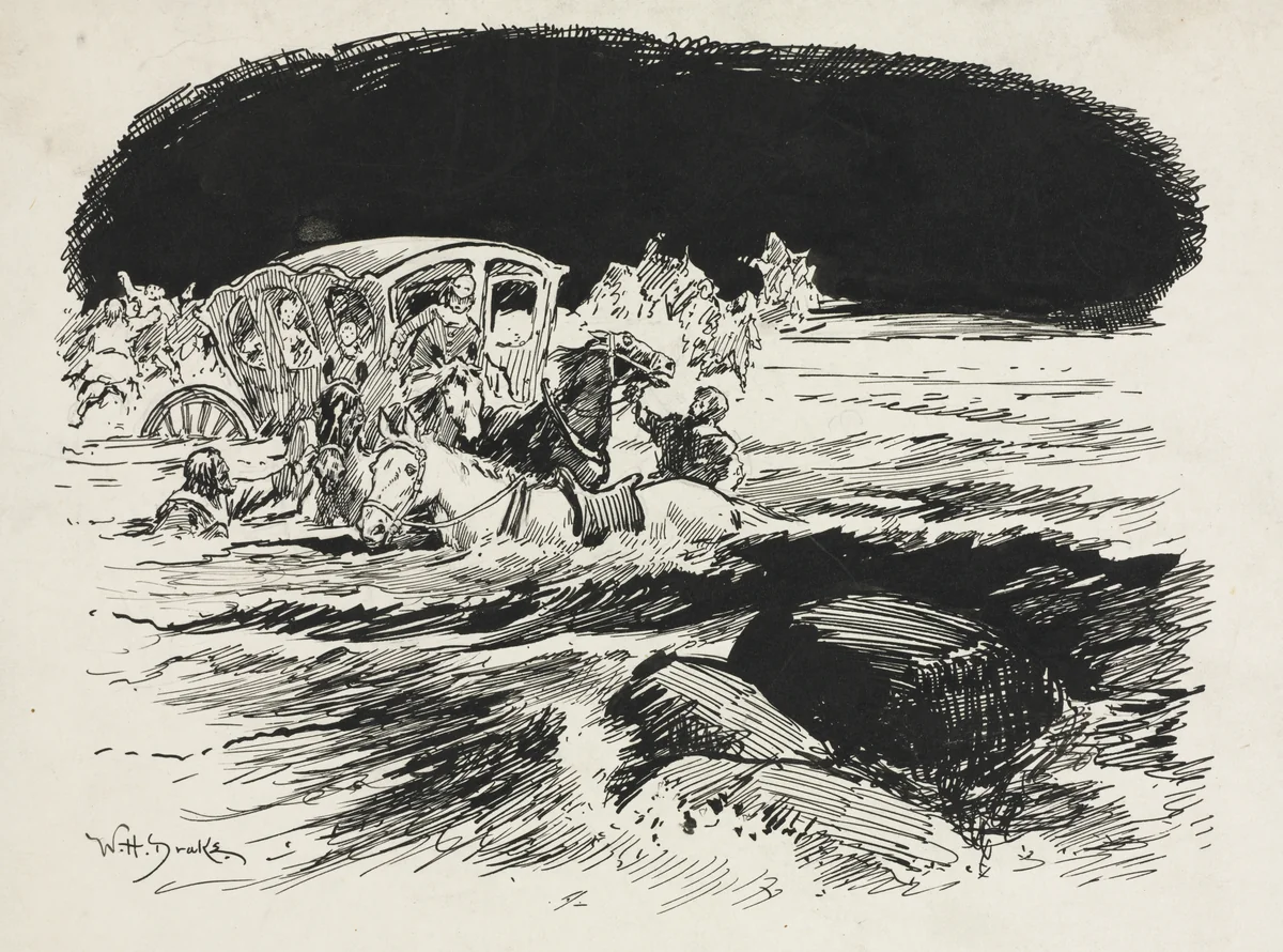 Tail Piece for Chapter LIII from "Lorna Doone" by William Henry Drake, drawing, 1889