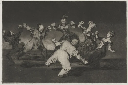 The Proverbs: If Marion Will Dance, Then She Has to Take the Consequences by Francisco de Goya, print, 1864