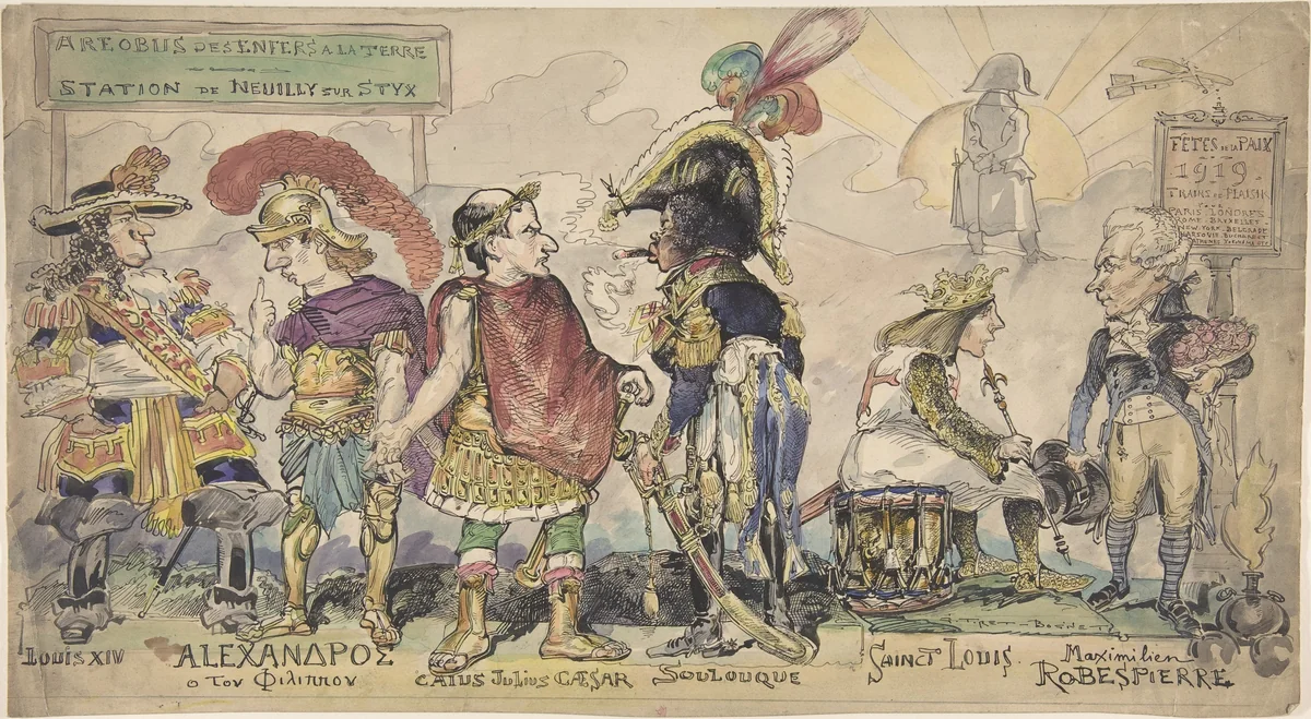 The Bus from Hell to Earth, Peace Day, 1919 by Georges Tiret-Bognet, drawing, 1914-1924