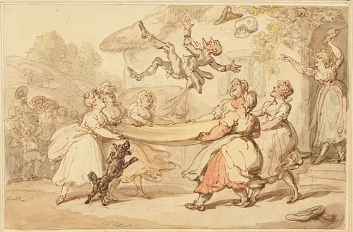 The Doctor's Punishment Put in Execution to the Small Entertainment of the Whole Village by Thomas Rowlandson, painting, 1776-1827