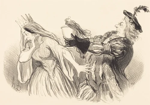 Hamlet by Honoré Daumier, print, 1851