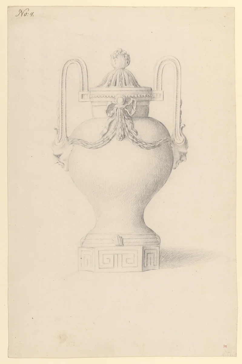 Design for an Urn by anonymous, drawing, 1765-1795