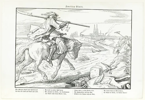 Auch ein Todtentanz, plate II by Alfred Rethel, print, 1848