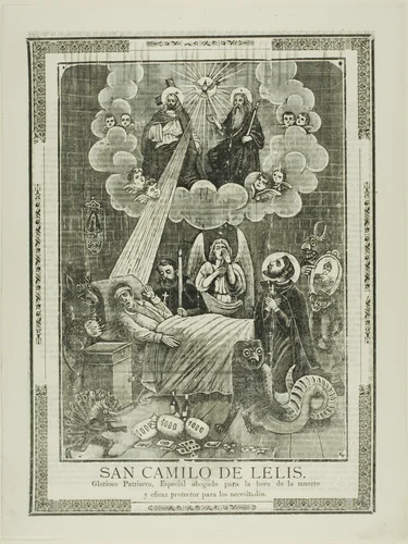 Saint Camilo de Lelis by José Guadalupe Posada, print, 1871-1913