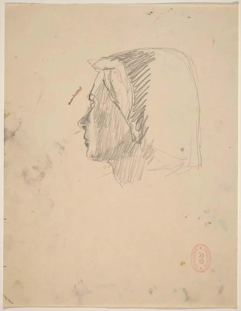 Untitled [head of a woman turning away] by Richard Diebenkorn, drawing, 1955-1967