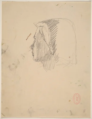 Untitled [head of a woman turning away] by Richard Diebenkorn, drawing, 1955-1967