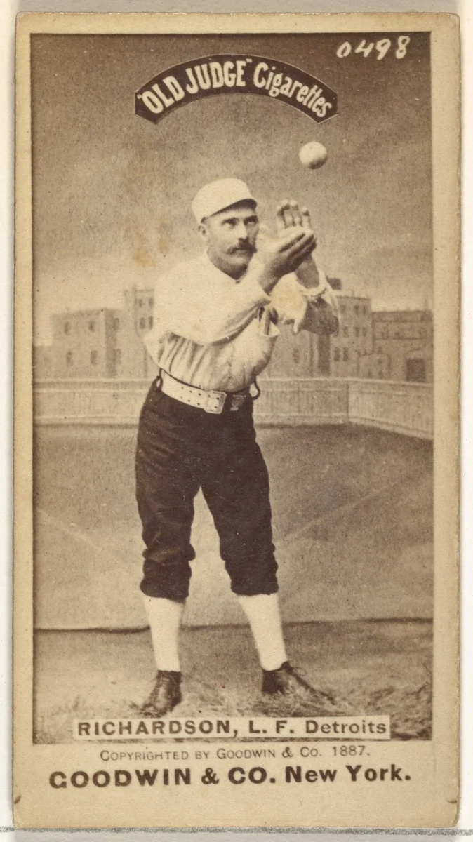 Abram Harding "Hardy" Richardson, Left Field, Detroit Wolverines, from the Old Judge series (N172) for Old Judge Cigarettes by Goodwin & Company, photograph, 1887