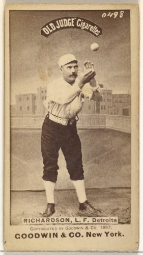 Abram Harding "Hardy" Richardson, Left Field, Detroit Wolverines, from the Old Judge series (N172) for Old Judge Cigarettes by Goodwin & Company, photograph, 1887